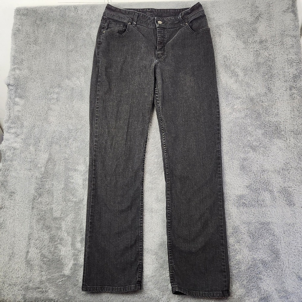 Riders by Lee Jeans‎ Women 16L Black Charcoal Straight Leg Stretch IZS-G090-006